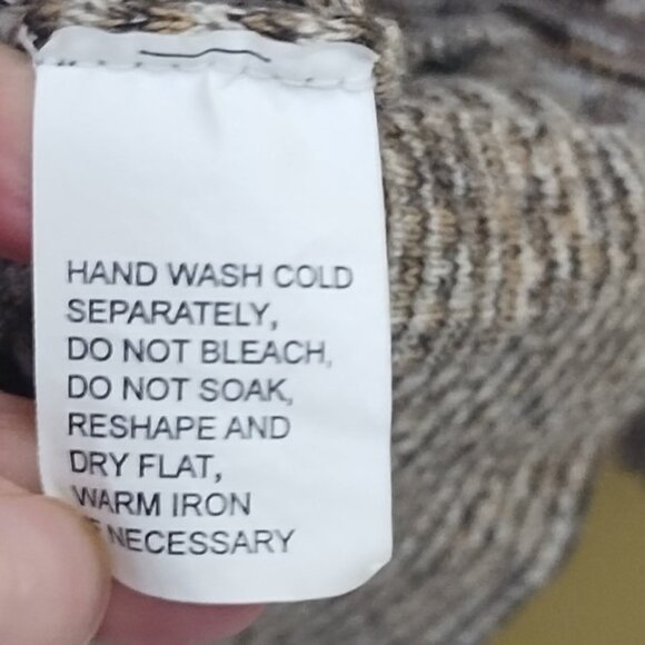 Eight Eight Eight Button Embellish Cowl Neck Striped Cotton Knit Sweater M Boho - Picture 5 of 7